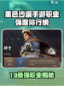 黑色沙漠手游职业强度排行榜介绍