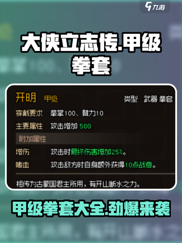 大侠立志传甲级拳套介绍介绍截图1