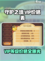 《守护之境VIP价格表曝光！🔥》