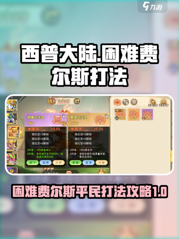 西普大陆手游困难费尔斯平民打法介绍截图1