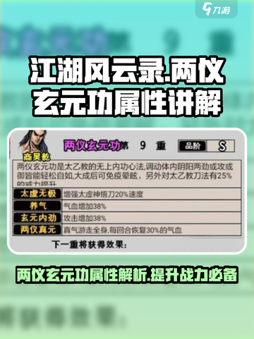 江湖风云录两仪玄元功🔥属性讲解，逆天改命必学！截图1