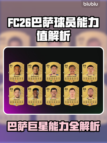 🎮FC26巴萨球员能力值大揭秘！截图1