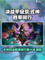 决战平安京式神胜率排行前十名介绍