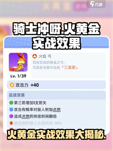 《骑士冲呀》火黄金实战效果🔥超详细解析来啦！截图1