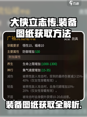 大侠立志传装备图纸获取方法🔥超全攻略！截图1