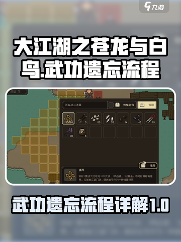 大江湖之苍龙与白鸟武功怎么遗忘介绍截图1