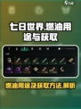 七日世界燃油有什么用介绍