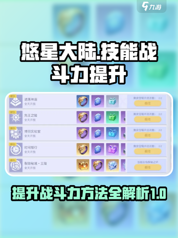 悠星大陆技能战斗力如何提升介绍截图1