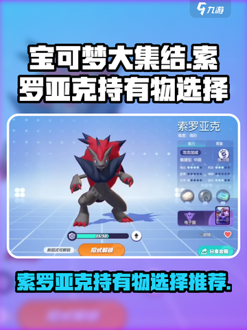 宝可梦大集结索罗亚克持有物选什么介绍截图1