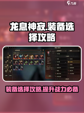 龙息神寂装备选择攻略介绍截图1