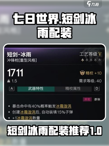 七日世界🔥短剑冰雨配装推荐，战力飙升✨截图1