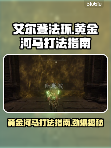 艾尔登法环：黄金河马打法攻略✨一夜成为强者！截图1