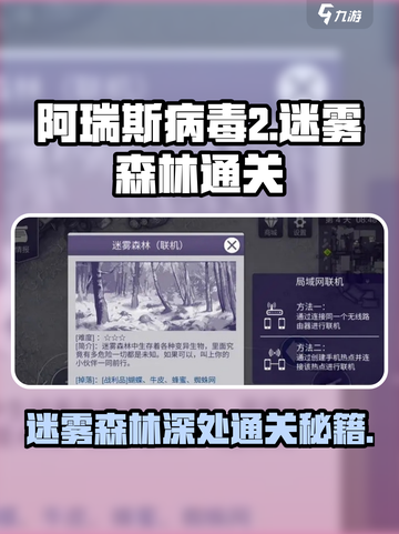 阿瑞斯病毒2🔥迷雾森林深处通关秘籍🌟截图1