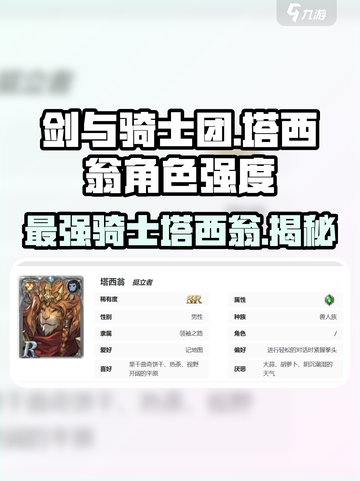 剑与骑士团：塔西翁骑士🔥超强 intensity 揭秘！🔥截图1