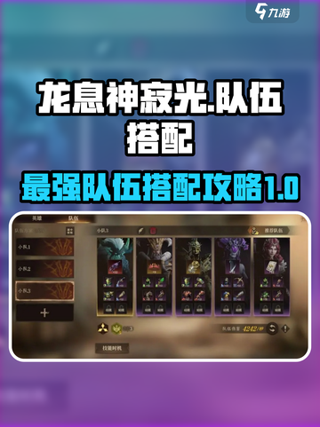 龙息神寂光🔥队伍搭配攻略手游玩家必看！截图1