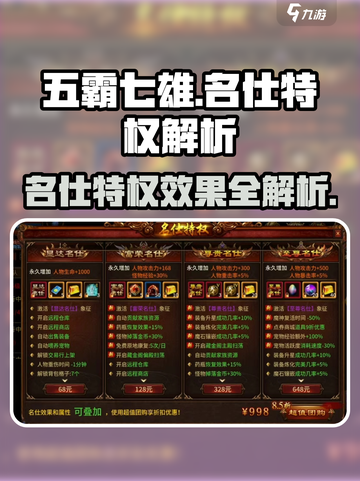 五霸七雄名仕特权有哪些介绍截图1