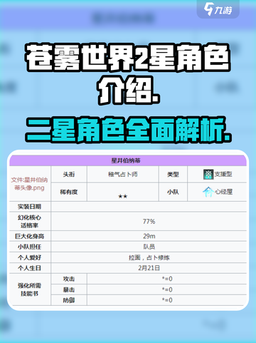 苍雾世界💥2星角色全揭秘！🔥截图1