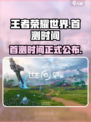 王者荣耀世界首测时间什么时候介绍