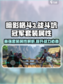 暗影格斗3🔥战斗坑冠军套装属性详解来啦！