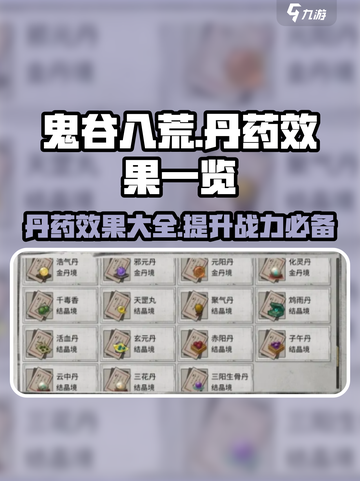鬼谷八荒🔥丹药效果大全，助你战力飙升！截图1