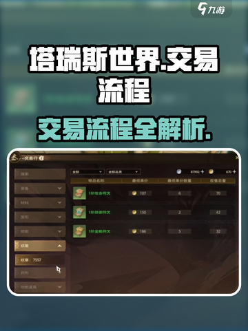 塔瑞斯世界怎么交易介绍截图1