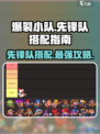 爆裂小队🔥先锋队最强搭配指南，速来围观！