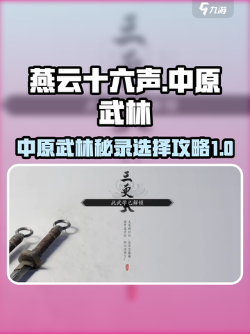 燕云十六声中原武林秘录选哪个介绍截图1
