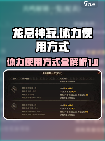 龙息神寂🔥体力使用攻略，快速提升战力！截图1