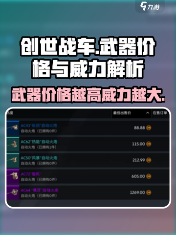 创世战车⚡武器越贵越强？真相让人震惊！截图1