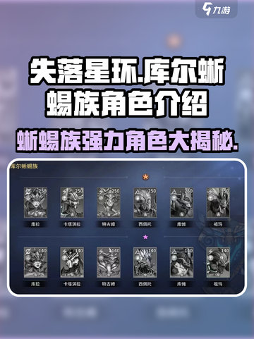 失落星环：库尔蜥蜴族强力角色大揭秘🔥截图1