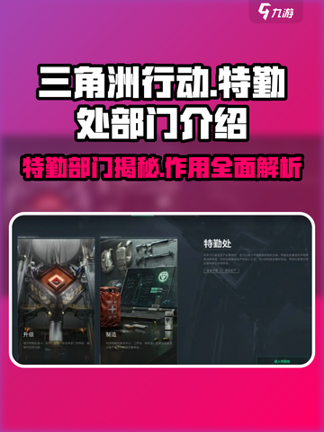 三角洲行动🔥特勤处部门大揭秘，玩游戏必备⚡截图1