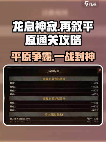 龙息神寂🔥再叙平原通关秘籍/Game必备💡截图1