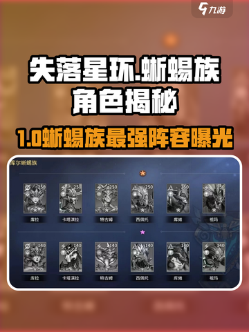 《失落星环》库尔蜥蜴族最强角色揭秘！🦎🔥截图1