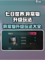 七日世界🔥异常物升级玩法大揭秘！🎉