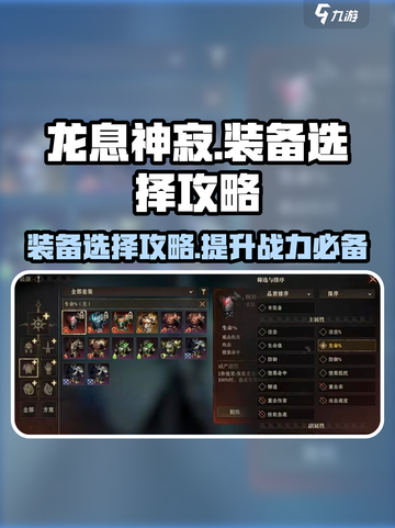 龙息神寂装备选择攻略介绍截图1