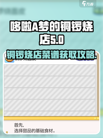 哆啦A梦铜锣烧店物语菜谱🔥超全攻略来了！截图1