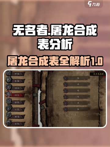 无名者屠龙🔥合成表全解析，游戏党必看！截图1