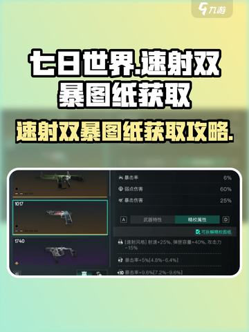 七日世界⚡速射双暴图纸获取攻略💥玩家必看！截图1