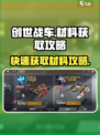 创世战车🔥材料获取秘籍，快速称霸战场！