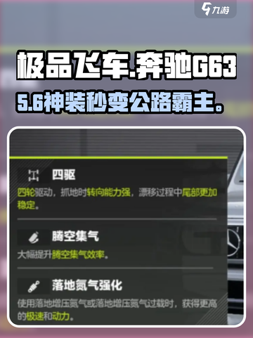 🔥《极品飞车》奔驰G63神级加点💥截图1
