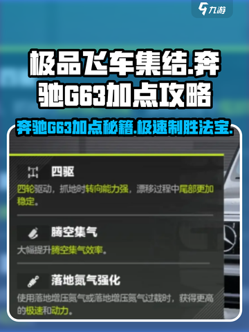 🔥《极品飞车》奔驰G63最强加点攻略🌟截图1