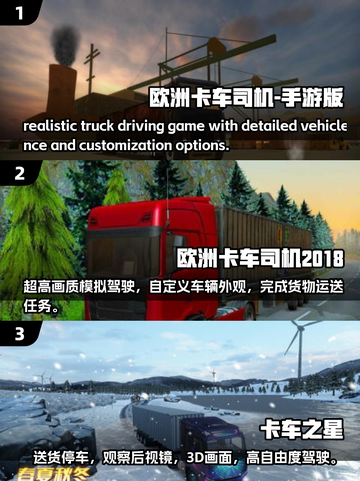 🚗2025必玩的欧洲卡车游戏合集🔥truckers games截图2