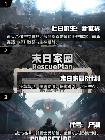 🔥末日生存游戏推荐！这些堪比最后生还者截图2