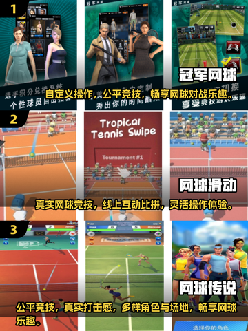 🔥2025必玩！十大经典手机网球游戏排行榜🎾截图2