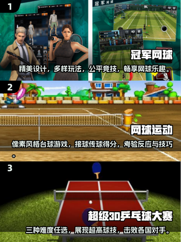 网球爱好者必看！🔥2024经典3D网球游戏合集🎾截图2