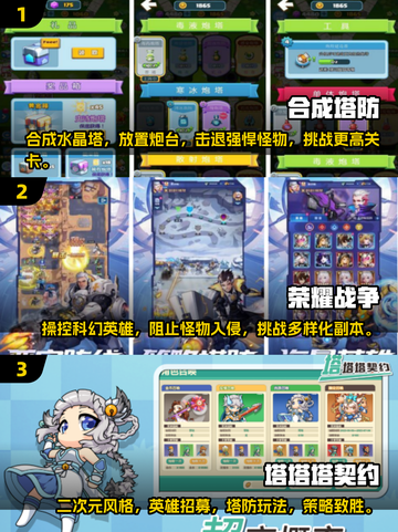2025必玩塔防手游🔥三个水晶合成塔等你来战！截图2