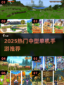 🔥2025热门中型单机手游推荐✨
