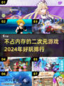 不占内存！2024超🔥二次元游戏排行榜🎮