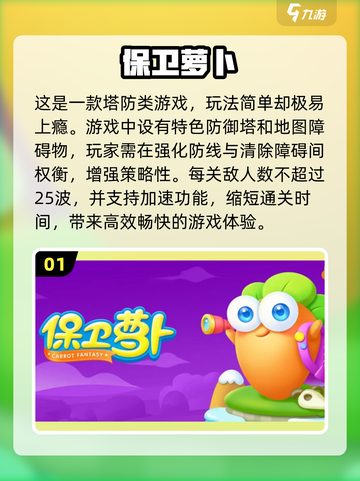 保卫萝卜游戏推荐💥2025年最趣味塔防小游戏🔥截图2