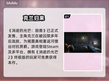《消逝的光芒》困兽上线时间曝光！🔥截图2